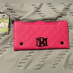 Brand new, Bradley Mischka accordion vegan leather wallet in bright fuschia!